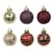 7 Pack 1.5" Burgundy, Red & Gold Shatterproof Ball Ornaments by Ashland®